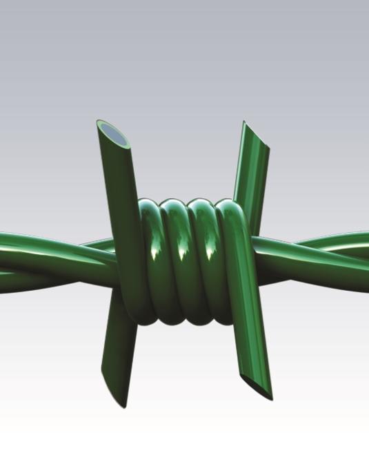 Material difference of plastic coated barbed wire