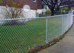 How large is the mesh of the stadium fence?