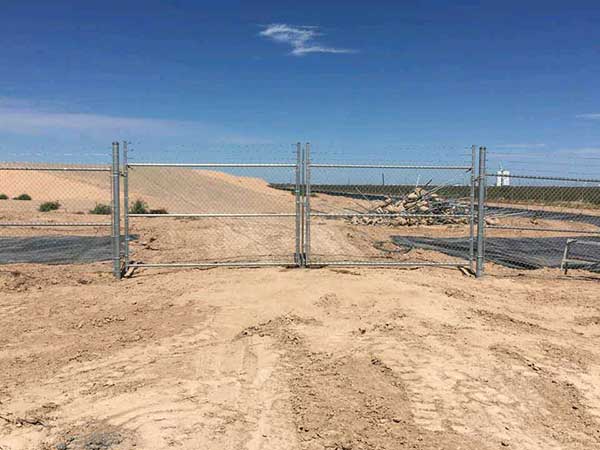 The chain link fence gates