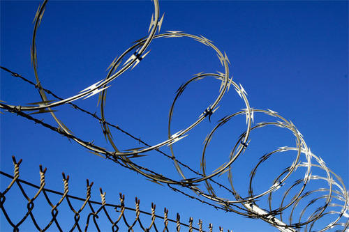 Features of anti-climbing barbed wire