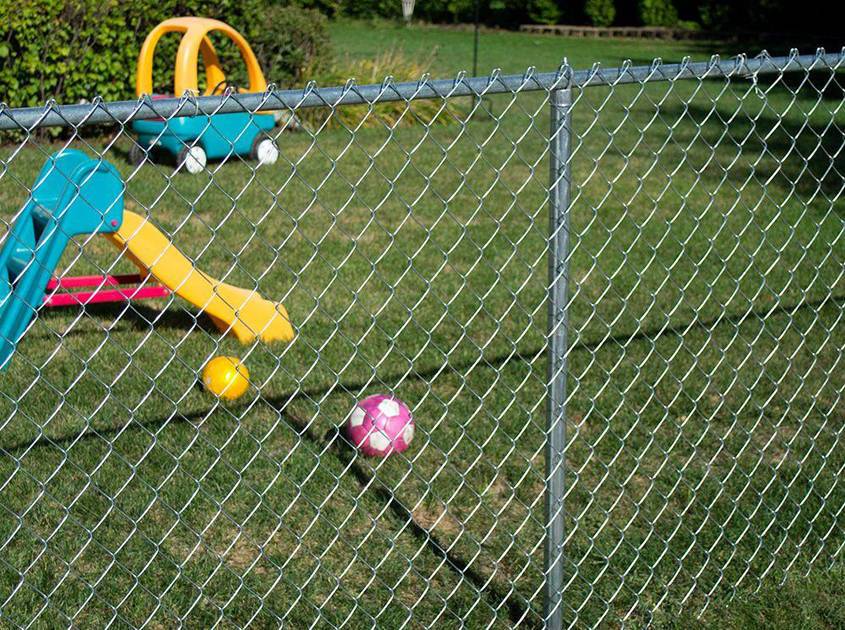 The appearance of the chain link fence is good in color