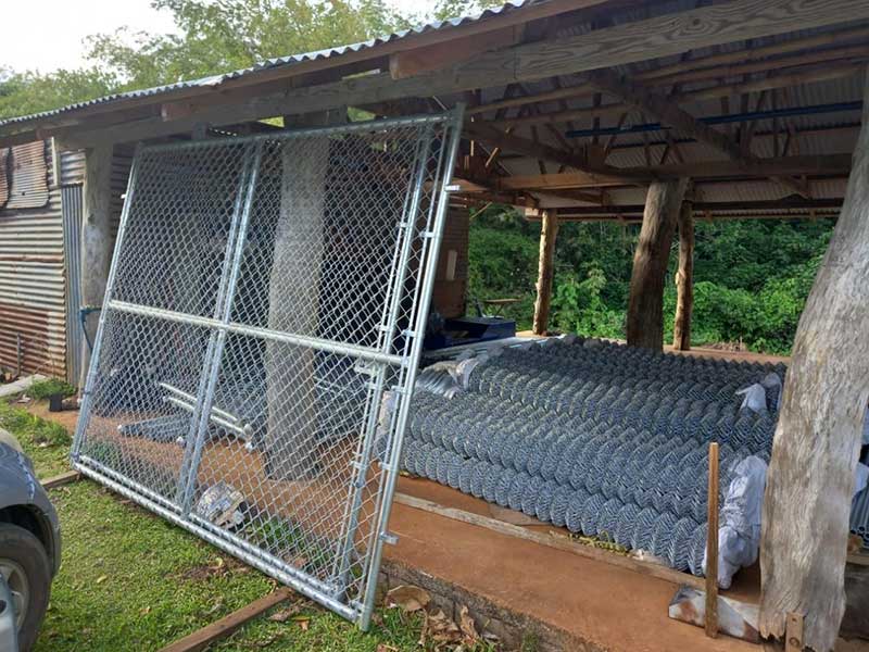 Galvanized chain link fence