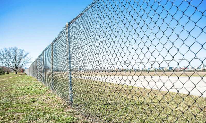 Chain link fence is typically used to cover larger areas